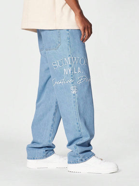Calça SUMWON Denim reta com bordado