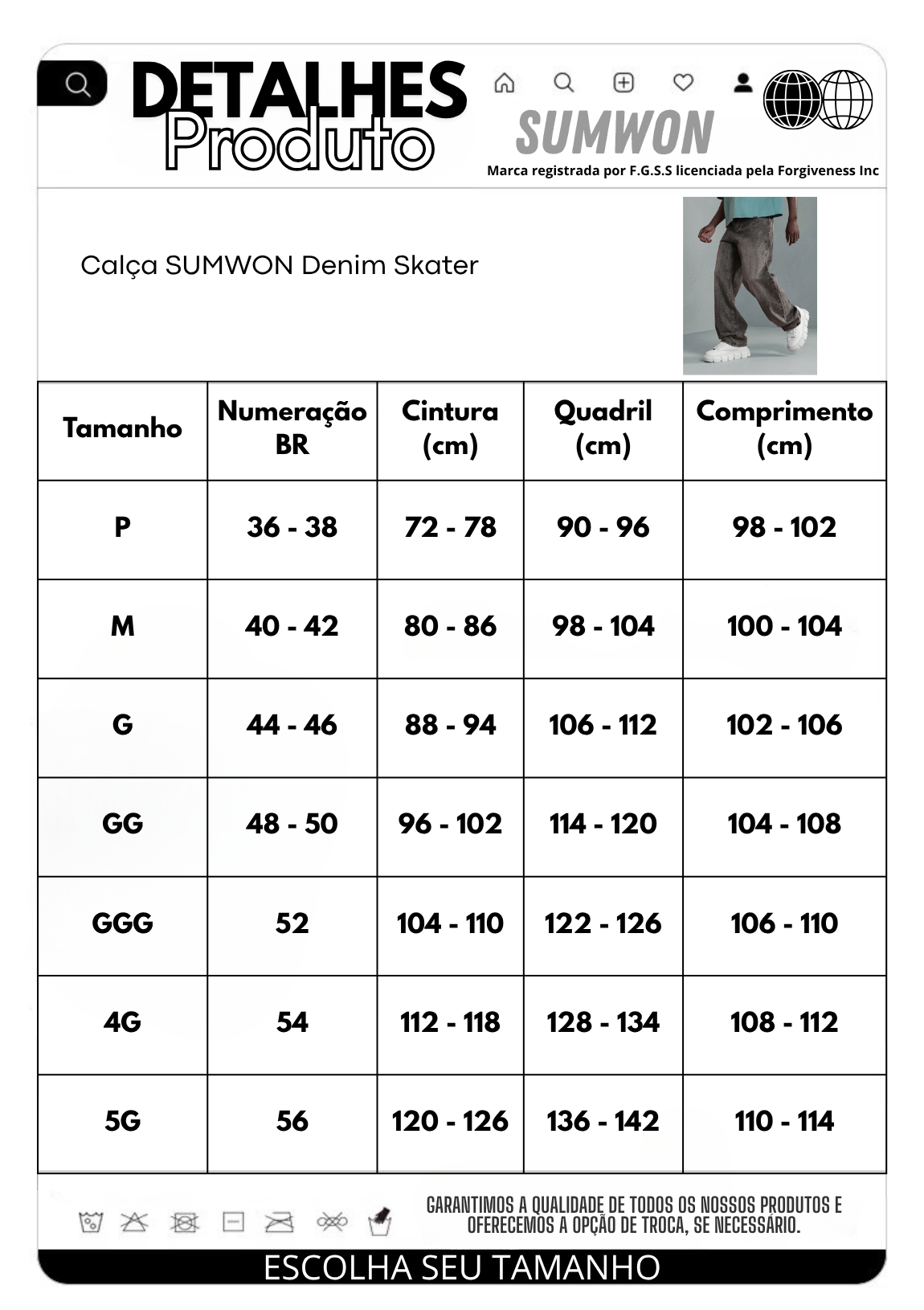 Calça SUMWON Denim Skater