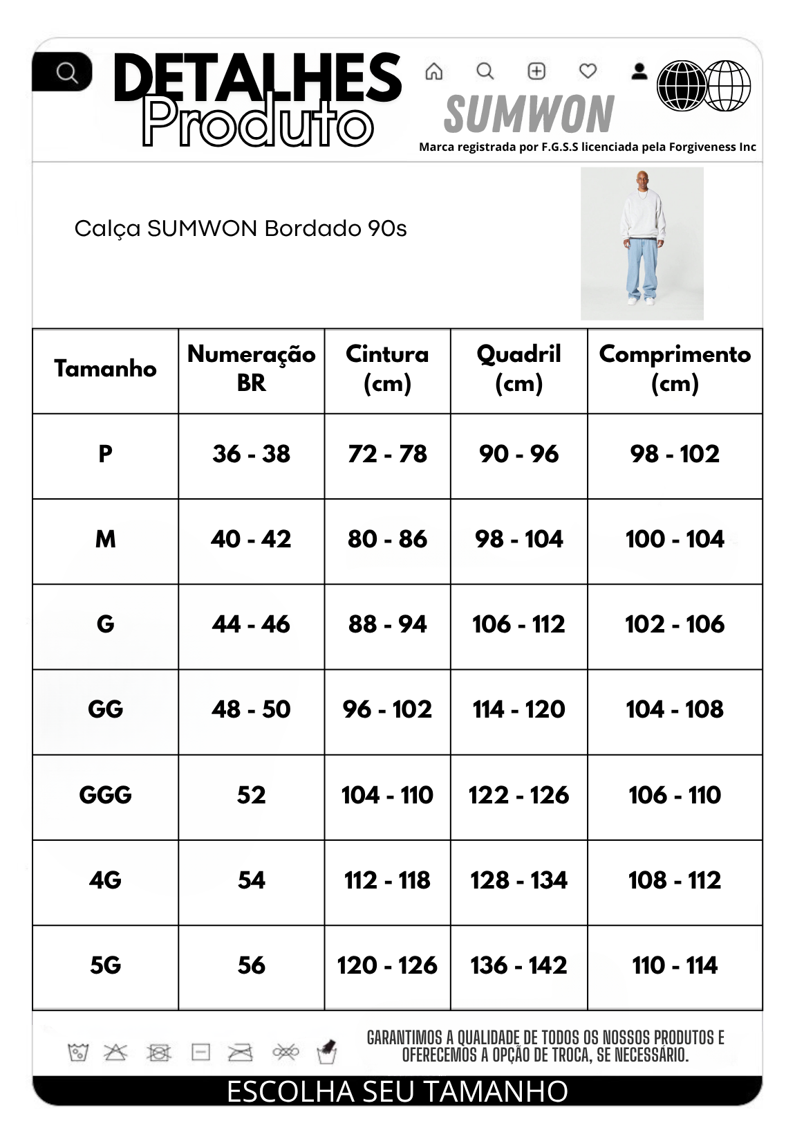 Calça SUMWON Bordado 90s