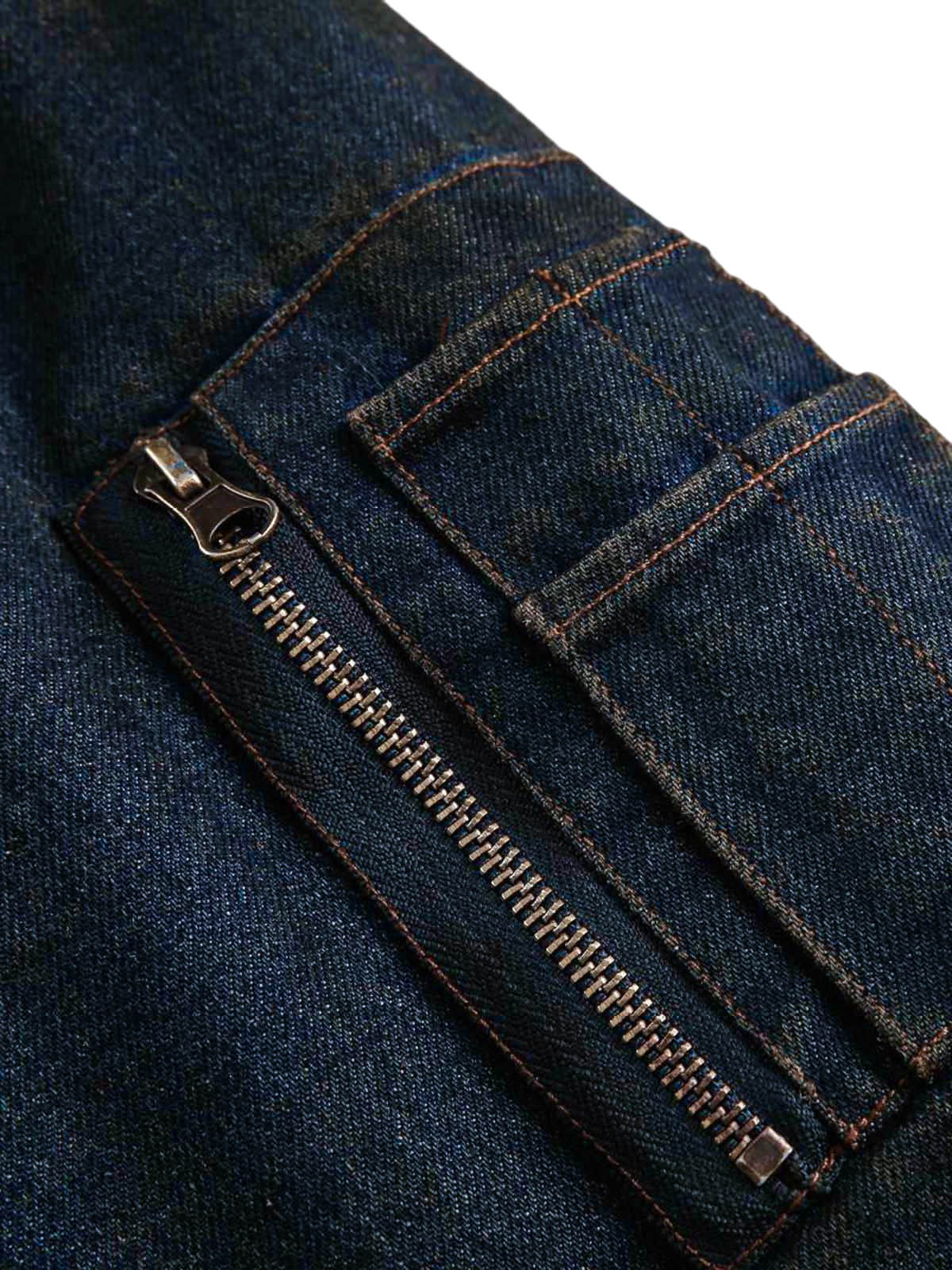 Jaqueta Washed Denim Fur Hooded
