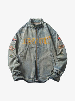 Jaqueta Embroidered Do-over Denim Jacket - 1911